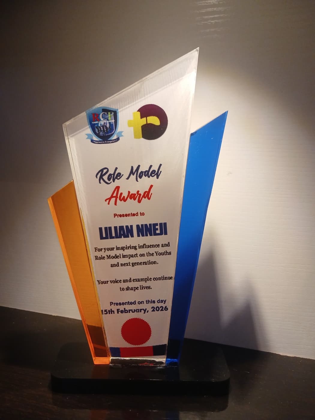 RCH Role Model Award presented to Lilian Nneji in February 2026
